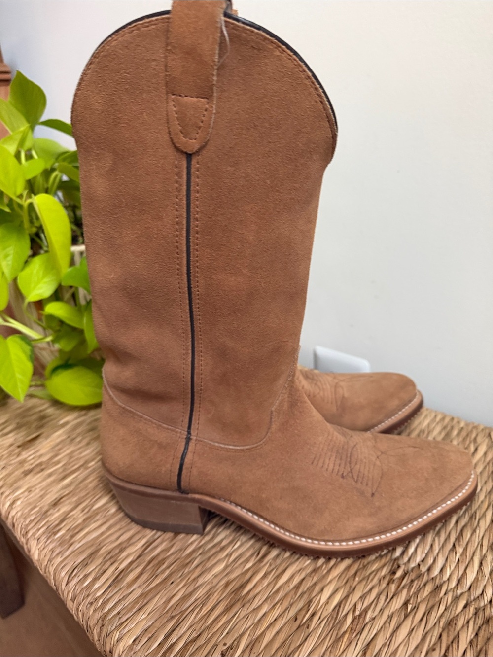 Double H Cowboy Nitro Men's Tan Suede Western Boots. 8.5 D